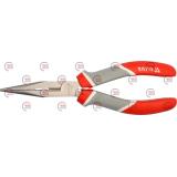 длинногубцы прямые 200 мм серо-красные ручки Yato